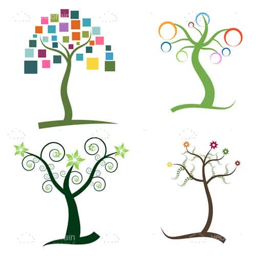 Abstract Trees Icon 4 Pack
